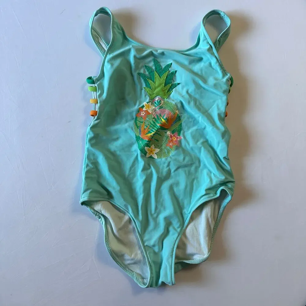 Zara Tropical Pineapple One Piece Swim Suit 8/9